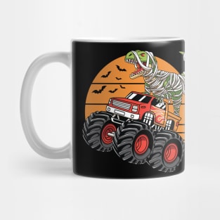 DInosaur T Rex Mummy Riding Monster Truck Halloween Costume Mug